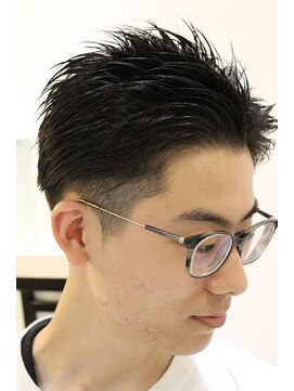 ヨシザワインク プレミアム 築地店(YOSHIZAWA Inc. PREMIUM) メンズショートツヤ感ツーブロナチュラルバック