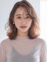 透明感シアーベージュ×フリルレイヤーミディ エアリーミディ