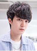 カルマパーマベリーショートダークアッシュニュアンスパーマ
