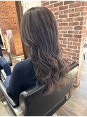 ツヤ髪スタイルニュアンスカラーショートボブセンターパート