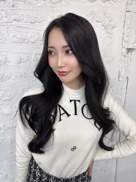 リア(riah) レイヤーカット韓国ブリーチなしダブルカラー顔まわり