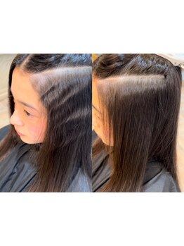 【サラツヤストレートで梅雨でも美人髪】ダメージの少ない縮毛矯正で自然な仕上がりのストレートヘア[中野]