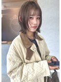 ボブ × フェイスレイヤー ×ミルクティーグレージュ