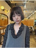 ショートボブ/ミニボブ/ニュアンスパーマ/顔周りカット/20代30代