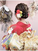広島子中区大手町美容院　振袖ヘアアレンジ　結婚式　お呼ばれ