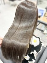 ハーシーバイアポロ 相模大野(HERSHE by apollo) x髪質改善/ホワイトグレージュ/レイヤーカット/チェリーブラウン