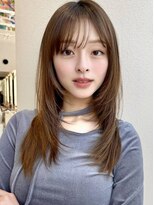 ミンクス渋谷スマートサロン(MINX shibuya smart salon) 【MINX】くびれヘアアプリコットオレンジハイライトカラー渋谷