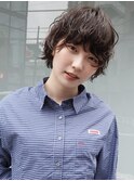 ボブパーマショートパーマブラウンカラーレイヤーカット