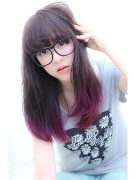 ブルーフェーセス 表参道(blue faces) 『bluefaces』パープルアッシュグラデーション　ロング外国人風