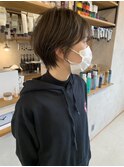 大人キレイくせ毛風ショート丸みひし形ナチュラルウェーブ小顔