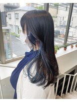 アクアオモテサンドウ(ACQUA omotesando)&nbsp;＊ブリーチなしブルーブラック×インナーカラーブルーネイビー