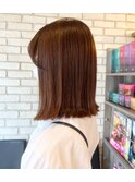 ハニーブラウン×切りっぱなしボブ