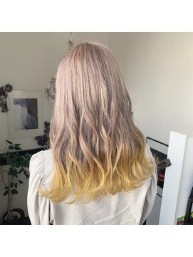 アクタノイド エット 香呂駅前店(actanoid etto) ミルクティー×裾カラーペールイエロー