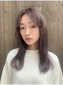 アッシュベージュ×くびれロング