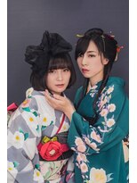 お着物で街歩きヘアセット