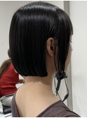 ハイライトカラーミルクティーベージュケアブリーチボブ