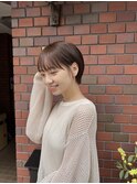 大人可愛いひし形ハンサムショートボブ前下がり