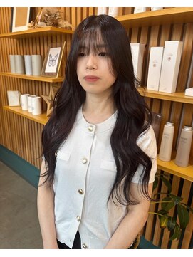 キュオンシア(CUEON. ciea) ラベンダーグレージュ×艶ロング