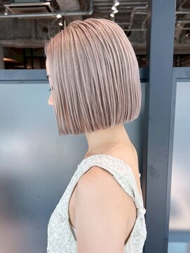 アルバム 銀座(ALBUM GINZA) ブリーチホワイトベージュボブショートミディアム_ba565143