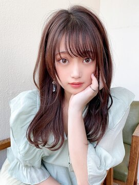 アフロート エル 大阪(AFLOAT L) フェイスレイヤーで大人かわいく!ナチュラルセミロング