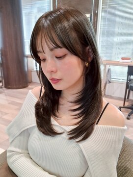 レイヤーカット*フェイスレイヤー*顔周り*セミロング*髪質改善