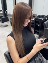 ラピステン 福岡天神 大名店(Lapis)&nbsp;ミルクティーベージュ/ブリーチ1回/艶髪ハイトーン/顔周りカット