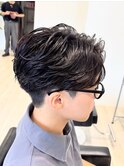 秋田駅メンズカットメンズパーマフェザーパーマセンターパート