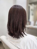 ウミネコ美容室 センター南店(Umineko美容室) ベリーピンクベージュの艶くびれミディアム