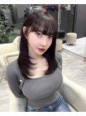 韓国レイヤー×似合わせ顔周りカット×チェリーブラウン/新宿k