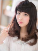 ロングでも重くならないちょっぴりグラデa