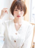 【BAYROOM横浜】透明感と丸みのあるひし形ショートボブ