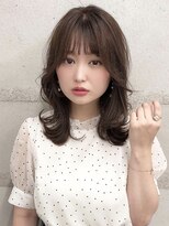 大人カワイイレイヤースタイル ピンクベージュ 黒髪カタログ