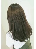 シンプルロング×アッシュグレー