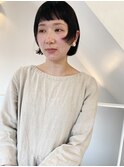 ツーラインのショートバングボブ