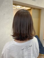 ロンドプランタン 恵比寿(Lond Printemps)&nbsp;ぱつんと外ハネミディ透明感大人ペールベージュブラウン【中居】