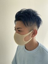 ゴットフロー(GOTTO FLOW) ブルーブラック/短髪/ツーブロック/ブリーチ