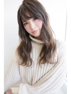 トップシェイプ(TOP SHAPE) 小顔大人可い愛モテ髪多めバンググレージュカラーロングレイヤー