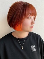 イーストハムアール(EAST HAM r)&nbsp;ショートボブ×インナーカラー/ネオンオレンジ