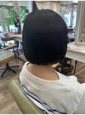 髪質改善縮毛矯正ストレートトリートメント切りっぱなしミニボブ