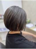 丸みボブ&白髪ぼかし