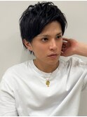 アッシュブラックカルマパーマベリーショートダークアッシュ