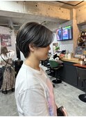 オリーブベージュ/丸みショート/ハンサムショート/ショート