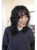 ウルフパーマ　レイヤーパーマ　くるくるパーマ
