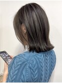 クール*ハイライト×外ハネストレートボブ【カミケン黒岩店】