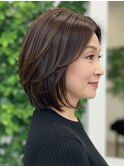 60代にオススメ★上品さ引き立つ大人のレイヤーボブ