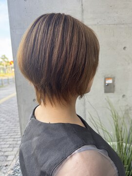 オーガニック ライフ 若葉 鶴ヶ島(organic+life) くびレイヤーエモージュ斜めバング小顔似合わせカットボブ