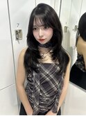 韓国ヘア　レイヤーカット　ダークグレー　SAYAKA