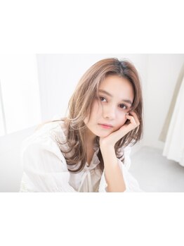 外国人風透け感イルミナカラ-(リタッチ)+Cut\7400/ケアブリーチデザインカラー￥11500