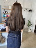 オリーブカラー暗髪艶髪髪質改善