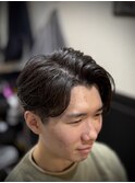 田町/三田/メンズセンターパート七三分けパートニュアンスパーマ